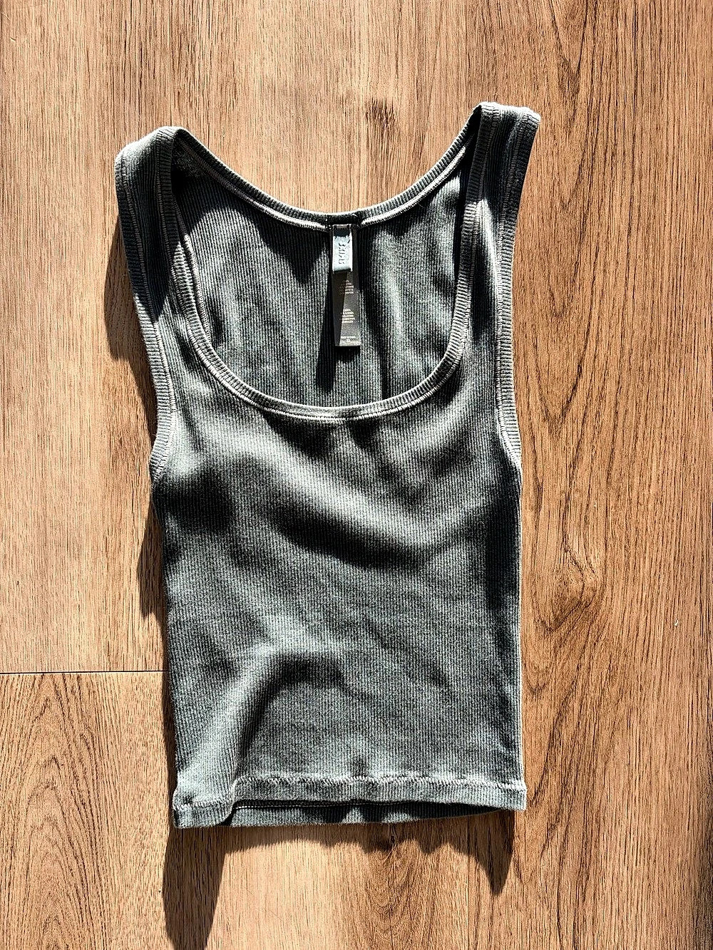 SKIMS Cotton Rib Tank Kyanite Grey/Green XS
